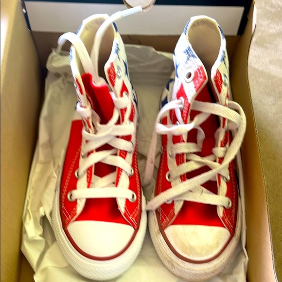 Converse Other - Converse Red and White High-Top Sneakers Classic Design